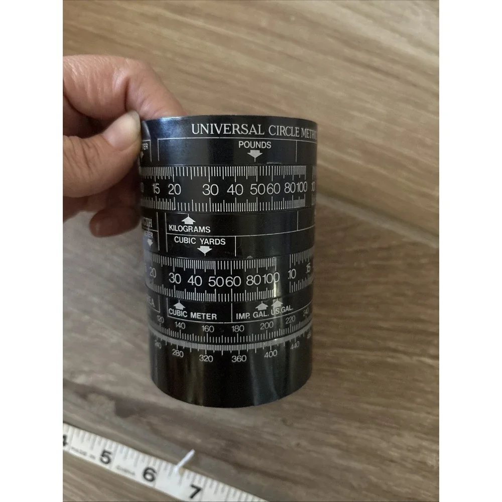 VTG 1970‎ Universal Circle Metric Converter Pencil Holder Caddy Black Hong Kong